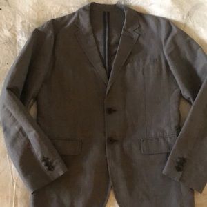 THEORY gray striped lightweight cotton blazer 38